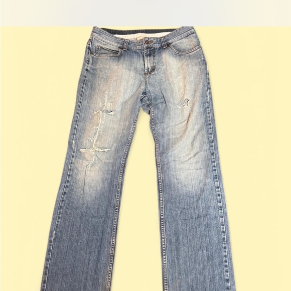 Zara Blue Straight Leg Jeans with Vintage Wash - Picture 1 of 5
